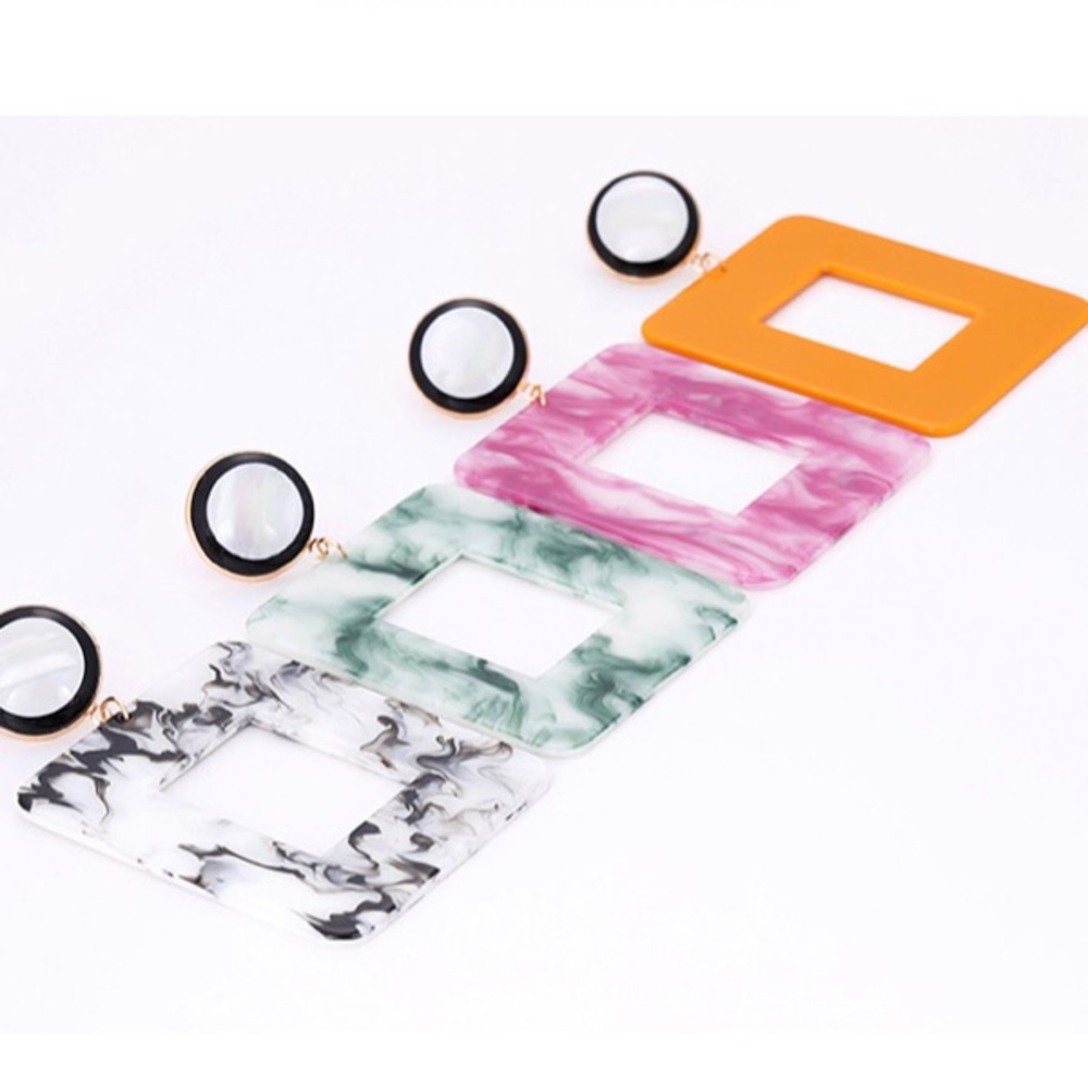 Rectangle statement earrings